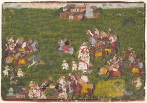 Maharana Sangram Singh chassant le sanglier, vers 1725 - Unbekannt