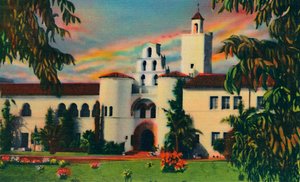 Entrée principale. Bâtiment administratif, State College. San Diego, Californie, vers 1941 - Unbekannt