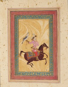 Homme à cheval avec un faucon, 17ème siècle - Unbekannt