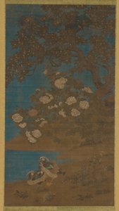 Canards mandarins et fleurs, dynastie Ming ou Qing, 17ème siècle - Unbekannt