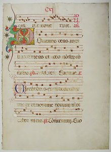 Feuille de manuscrit avec initiale D, d