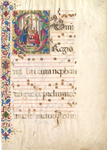 Feuille de manuscrit avec Saint Jean Gualbert dans une initiale S, d