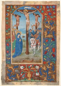 Feuille de manuscrit avec la Crucifixion, d