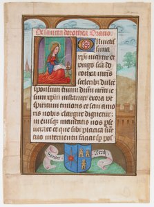 Feuille de manuscrit avec Sainte Dorothée, d