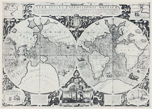 Carte montrant le voyage de circumnavigation de Drake 1577-1580, 1923