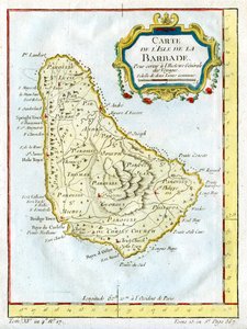 Carte de la Barbade, vers 1764