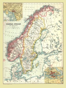 Carte de la Norvège et de la Suède, 1902 - Unbekannt