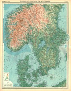 Carte de la Scandinavie méridionale et du Danemark