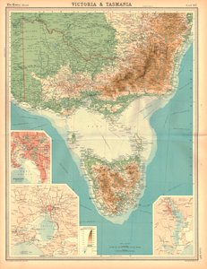 Carte de Victoria et de Tasmanie - Unbekannt