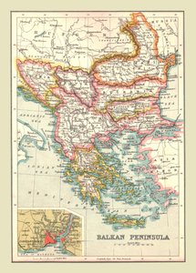 Carte de la péninsule balkanique, 1902 - Unbekannt