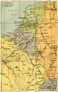 Carte de la frontière belge avec les forts, 1919