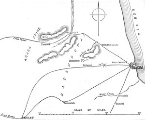 Carte des environs de Suakim, vers 1885