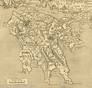 Carte du Péloponnèse, 1890 - Unbekannt