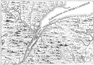 Carte du cours du fleuve Saint-Laurent jusqu