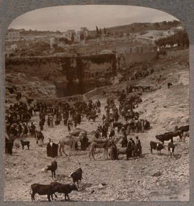 Jour de marché à la piscine de Gihon, vers 1900 - Unbekannt