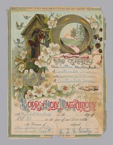 Certificat de mariage de Luther Miller Pulce et Irene Jenkins, 30 octobre 1902 - Unbekannt