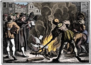 Martin Luther brûlant la Bulle papale, 1520