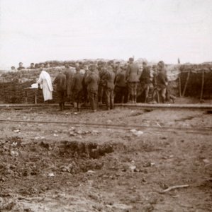 Messe dans les tranchées, Pervijze, Flandre, Belgique, vers 1914-1918