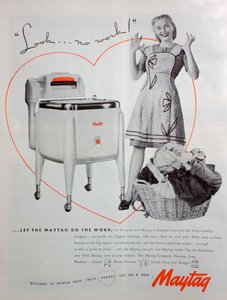 Publicité pour machine à laver Maytag, 1946