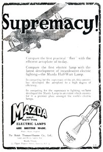 Publicité pour les lampes électriques Mazda Half-Watt Type, 1919