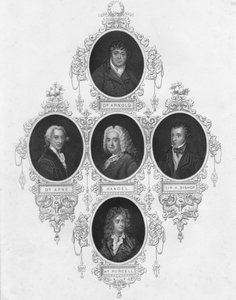 Portraits en médaillon de compositeurs britanniques, début-milieu du 19ème siècle