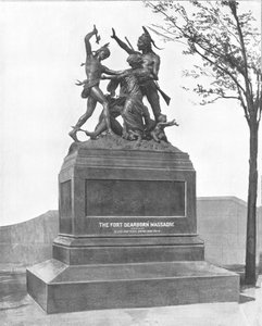Mémorial du massacre de Fort Dearborn, Chicago, Illinois, USA, vers 1900