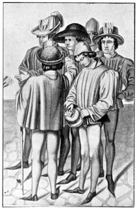 Hommes portant des faveurs dans leurs chapeaux, 15e siècle, 1910 - Unbekannt