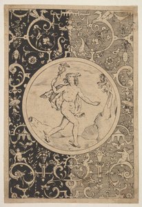 Mercure dans un cadre décoratif avec grotesques, vers 1600-1630