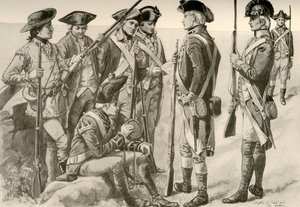 Uniformes militaires en Amérique, vers 1770, 1937