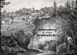 Mine de sel: scène du travail de la mine, Durrnberg, Autriche