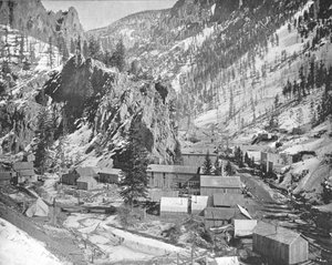 Camp minier, Nevada, États-Unis, vers 1900