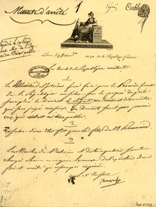 Ordre ministériel concernant...un...sabre pour le Premier Consul, 10 octobre 1801, 1921 - Unbekannt