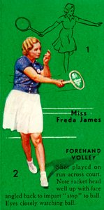 Mlle Freda James - Volée de coup droit, vers 1935