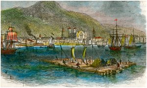 Montréal depuis le fleuve Saint-Laurent, Québec, Canada, vers 1880