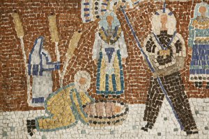 Mosaïque représentant le sauvetage de Moïse, Jérusalem, Israël