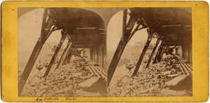 Commune de Paris (1871): vue des quais de la Villette. Photographie anonyme. Tirage sur carton. Dim. 17x6 cm - Unbekannt