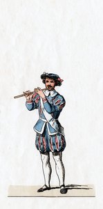 Musicien, costume pour la pièce de Shakespeare, Henry VIII