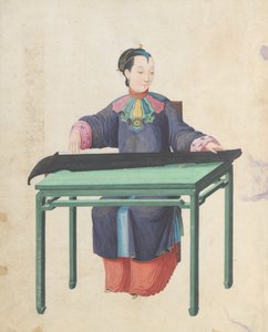 Musicien jouant du Guqin, fin du 18ème siècle