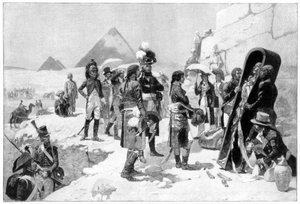 Napoléon Bonaparte inspectant une momie aux pyramides, 1801, 1900