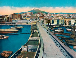 Naples - Via Molo Col Castel S. Elmo, vers 1900