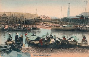 Sampan indigène Singapour, vers 1910