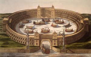 Naumachie dans un amphithéâtre romain