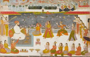 Nawab et dames regardant une nautch sur une terrasse, 1760 - Unbekannt