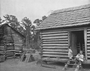 Cabanes de bûcherons noirs, Thomasville, Géorgie, USA, c1900
