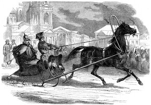 Nicolas Ier 1796-1855, empereur de Russie, dans sa droshky, Saint-Pétersbourg, 1853