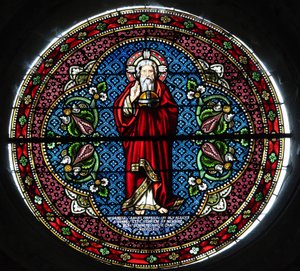 Collégiale Notre-Dame Saint-Lazare. Vitrail. Dieu. Avallon. France