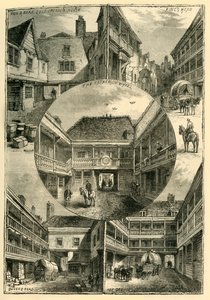 Vieilles auberges à Southwark, c1878