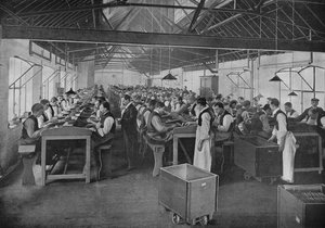 Un des départements de fabrication de cigares chez Salmon and Gluckstein, Ltd, Londres, vers 1870, 1903 - Unbekannt