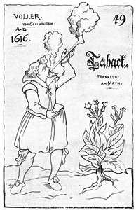 Une des premières illustrations du tabagisme, 1616
