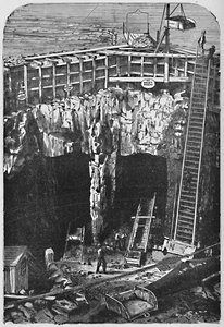 Ouverture du puits sous Hell Gate, 1883